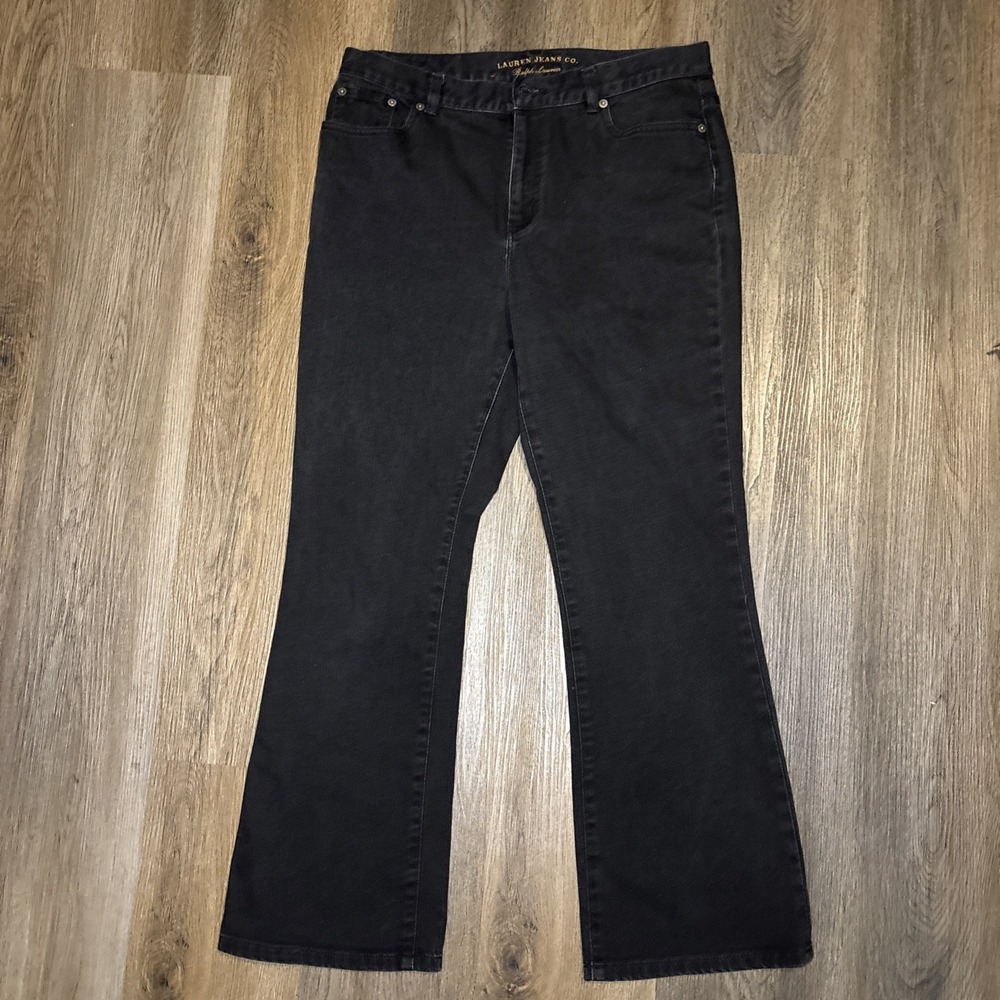 Lauren Jeans Co Ralph Lauren Jeans Womens 10P Classic Boot Black Stretch Denim‎